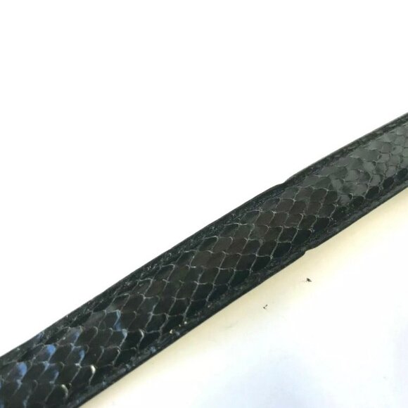 Liz Claiborne black snakeskin snake women’s belt vintage size small medium - Picture 10 of 12